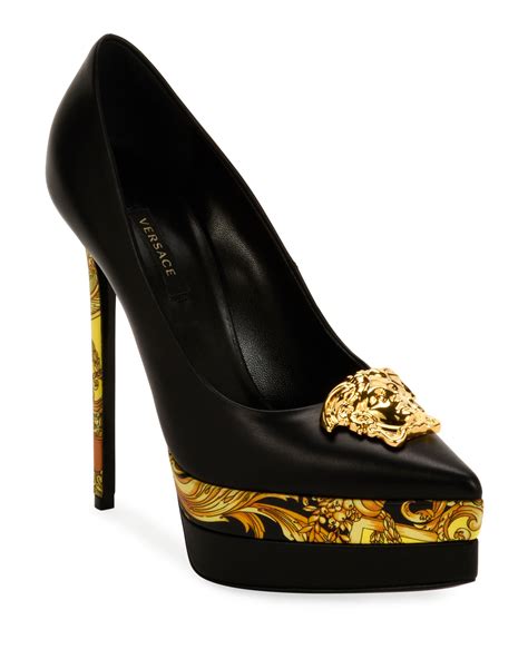 versace barocco femme platform pumps|Versace platform pumps.